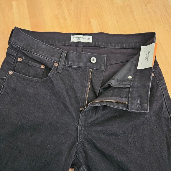 Abercrombie & Fitch Mid Rise Bootcut Jean Black 34" inseam Sz 30 NWT - Picture 6 of 10